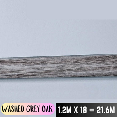 Washed Grey Oak Laminate Beading Scotia Edge Trim - 1.2M x 18 Total 21.6 Meters