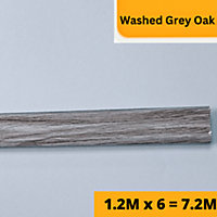 Washed Grey Oak  Laminate Beading Scotia Edge Trim Grey - 1.2M x 6 Total 7.2 Meters