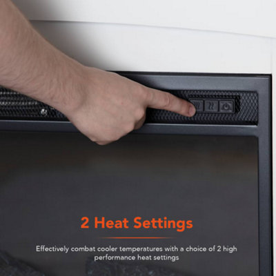 Washington 2000W Fire Suite - 2 heat settings & adjustable thermostat - 3
