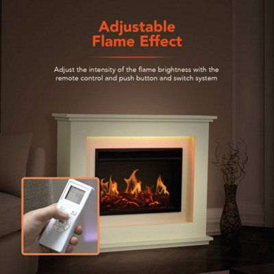 Washington 2000W Fire Suite - 2 heat settings & adjustable thermostat - 6