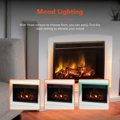 Washington 2000W Fire Suite - 2 heat settings & adjustable thermostat - 7