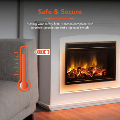 Washington 2000W Fire Suite - 2 heat settings & adjustable thermostat - 8