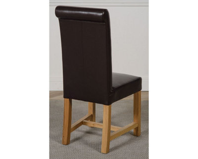 Washington Brown Leather Dining Chairs for Dining Room or Kitchen