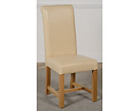 Washington Ivory Leather Dining Chairs for Dining Room or Kitchen