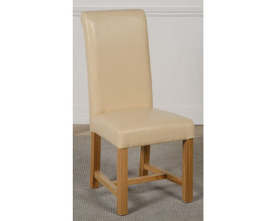 Washington Ivory Leather Dining Chairs for Dining Room or Kitchen DIY