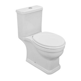 Washington Victorian Style Rimless Close Coupled Traditional WC Toilet