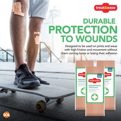 Washproof Wound Dressing Strips 6m - Cut to Size Large Wound Fabric Plasters - Plasters Fabric - Large Plasters Fabric Roll - 4