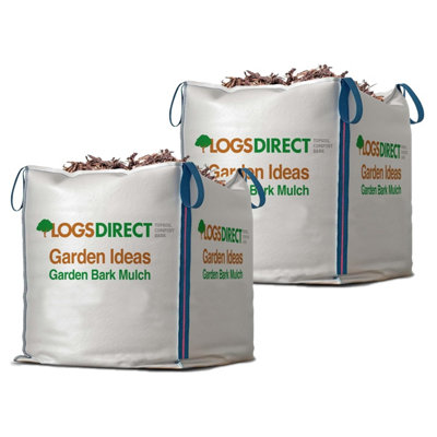 Waste Bark Long Lasting Weed Suppressor Garden Landscaping Decorative Mulch 2 x Dumpy Bags