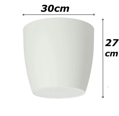 Waste Paper Basket Dust Bin Round Plastic Small Modern Style Home Office White Matt 30cm