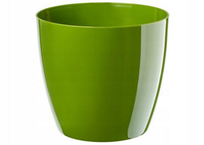 Waste Paper Basket Dust Bin Round Plastic Step Office Bathroom Green 23cm