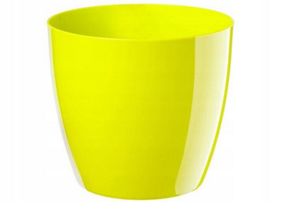 Waste Paper Basket Dust Bin Round Plastic Step Office Bathroom Lime 23cm