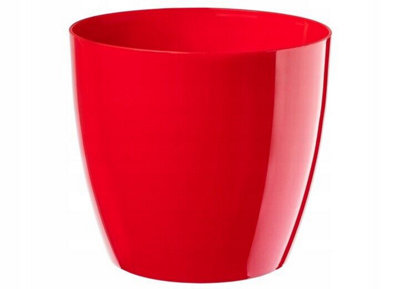 Waste Paper Basket Dust Bin Round Plastic Step Office Bathroom Red 23cm