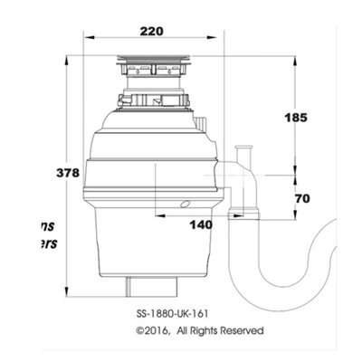 WasteMaid Elite 1880 5/8 HP Kitchen Sink Food Waste Disposal Unit + Air Switch