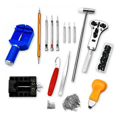 Watch Repair Tool Kit Back Case Opener Remover Spring Pin Bars Watchmaker