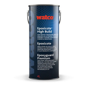 Watco Epoxicote High Build - Industrial Strength Epoxy Resin Floor Coating - Mid Blue, 4L