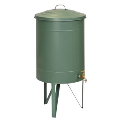 Water Butt: 100L Classic Thistle Green Water Butt, Steel