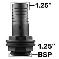 Water Butt Connector Adapter Tank Fitting Straight 1.25"