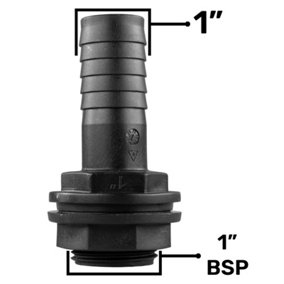 Water Butt Connector Adapter Tank Fitting Straight 1"