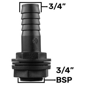 Water Butt Connector Adapter Tank Fitting Straight 3/4