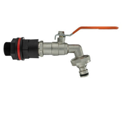 Water Butt Connector Kit Barrel Adapter Hose Fitting Lever Tap Quick ...