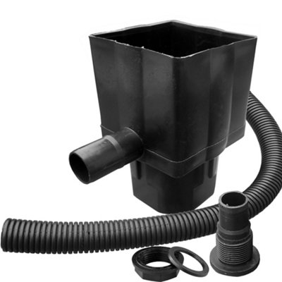 Water Butt Diverter Kit Downpipe Waterbutt Filler Kit Fits Both Round & Square Downpipes - Connect Downpipe to Water Butt