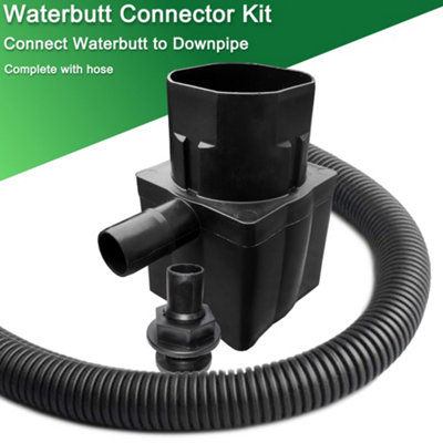 Water Butt Diverter Kit Downpipe Waterbutt Filler Kit Fits Both Round & Square Downpipes - Connect Downpipe to Water Butt