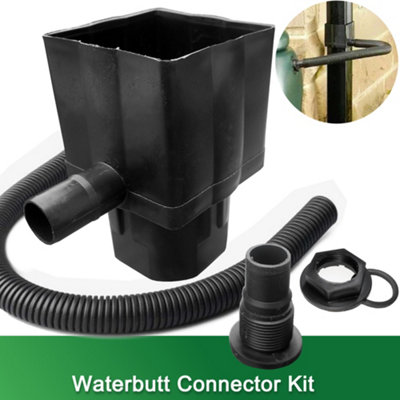 Water Butt Diverter Kit Downpipe Waterbutt Filler Kit Fits Both Round & Square Downpipes - Connect Downpipe to Water Butt