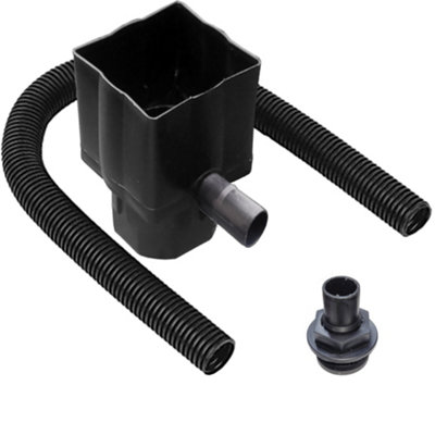 Water Butt Diverter Kit Downpipe Waterbutt Filler Kit Fits Both Round & Square Downpipes - Connect Downpipe to Water Butt
