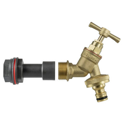 Water Butt Extension Kit 1/2 with Brass Quick Connect Tap and Drill Bit