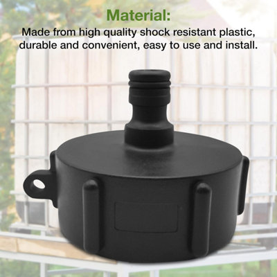 Water Butt Hose Connector-S60X6F Snap-On IBC Tank Adapter-One-Part Water Butt Connector-Leakproof / Secure-Water Butt Hose Adapter