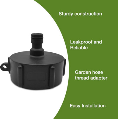 Water Butt Hose Connector-S60X6F Snap-On IBC Tank Adapter-One-Part Water Butt Connector-Leakproof / Secure-Water Butt Hose Adapter - 5