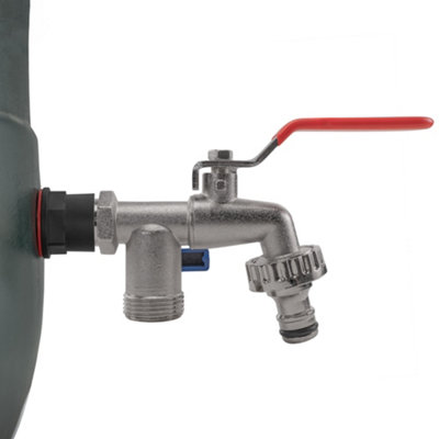 water butt/rain barrel outlet adaptor+double outlet lever tap