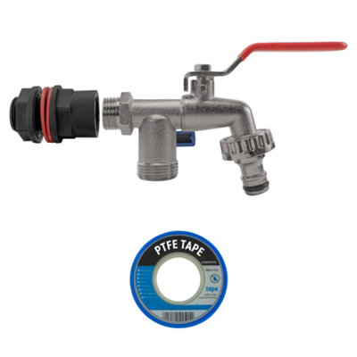 water butt/rain barrel outlet adaptor+double outlet lever tap - 3
