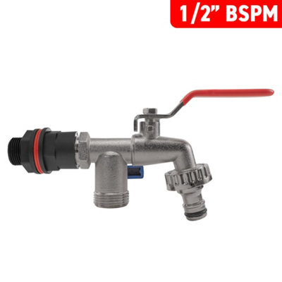 water butt/rain barrel outlet adaptor+double outlet lever tap - 5
