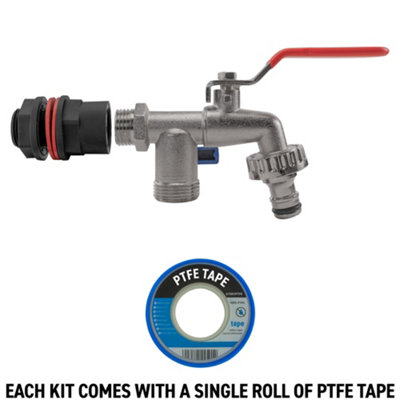 water butt/rain barrel outlet adaptor+double outlet lever tap - 6
