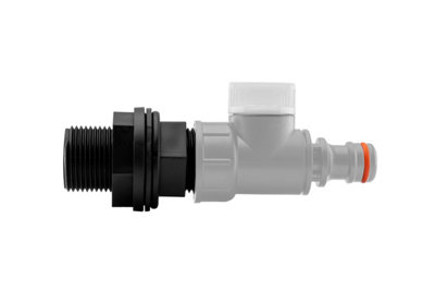 Water butt/rain barrel/tank outlet adaptor  (26mm hole) +flow control valve+universal hose connector