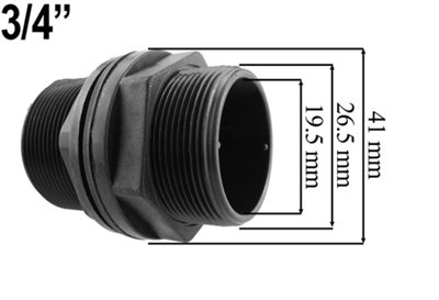 Water butt/rain barrel/tank outlet adaptor  (26mm hole) +flow control valve+universal hose connector - 3