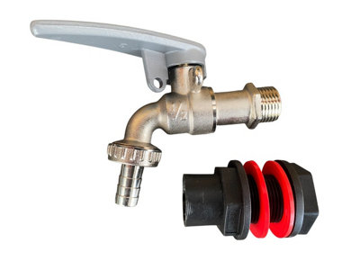 water butt/rain barrel/water tank outlet tap + adaptor (requires 21mm ...