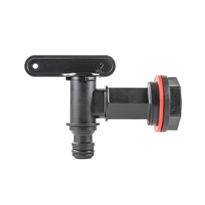 Water butt/rain barrel/water tank outlet tap with nut and washer requires a 26mm hole - 3