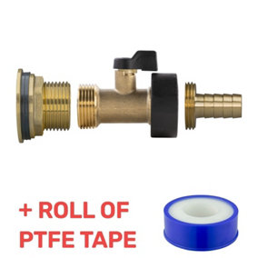 Water Butt Replacement Tap BRASS Metal Lever UK Bib Outlet Barb Quick Hosepipes  Brass Valve 1/2 BARB 1"