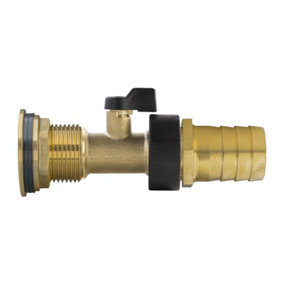 Water Butt Replacement Tap BRASS Metal Lever UK Bib Outlet Barb Quick Hosepipes Brass Valve 1" BARB 1"