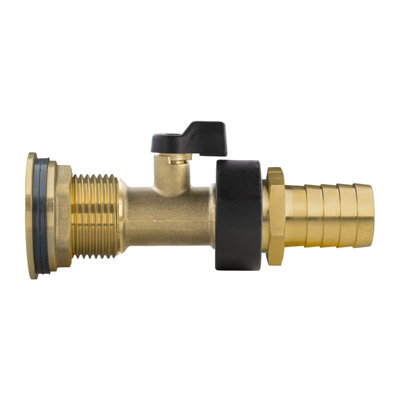 Water Butt Replacement Tap BRASS Metal Lever UK Bib Outlet Barb Quick Hosepipes  Brass Valve 3/4 BARB 1" - 4