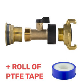 Water Butt Replacement Tap BRASS Metal Lever UK Bib Outlet Barb Quick Hosepipes  Brass Valve + GEKA 1"