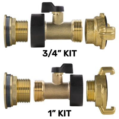Water Butt Replacement Tap BRASS Metal Lever UK Bib Outlet Barb Quick Hosepipes  Brass Valve + GEKA 1"
