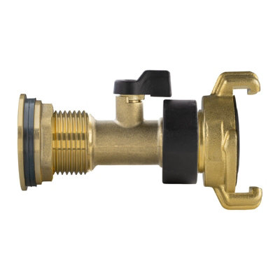 Water Butt Replacement Tap BRASS Metal Lever UK Bib Outlet Barb Quick Hosepipes  Brass Valve + GEKA 1" - 4