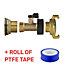 Water Butt Replacement Tap BRASS Metal Lever UK Bib Outlet Barb Quick Hosepipes  Brass Valve + GEKA 3/4"