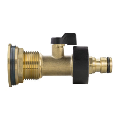 Water Butt Replacement Tap BRASS Metal Lever UK Bib Outlet Barb Quick Hosepipes  Brass Valve (Quick Connector) 1" - 4