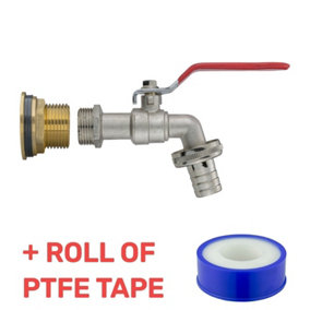Water Butt Replacement Tap BRASS Metal Lever UK Bib Outlet Barb Quick Hosepipes Lever tap (Barbed) 3/4"