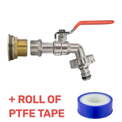 Water Butt Replacement Tap BRASS Metal Lever UK Bib Outlet Barb Quick Hosepipes Lever tap (Quick connector) 1"