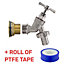 Water Butt Replacement Tap BRASS Metal Lever UK Bib Outlet Barb Quick Hosepipes Nickel Plated Brass Bib (Barbed)